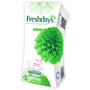 FRESHDAYS NATURAL COTTON FEEL DAILY COMFORT GREEN NORMAL 24 PANTYLINERS